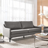 Corland Leather Sofa in Gray by Modway