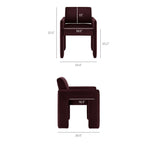 Stain-Resistant Performance Velvet Dining Armchair in Mulberry