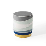 Jordan's Round Performance Velvet Ottoman