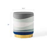 Jordan's Round Performance Velvet Ottoman