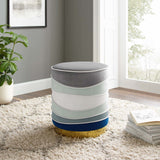 Jordan's Round Performance Velvet Ottoman