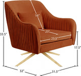 Pamela Velvet Swivel Accent Chair