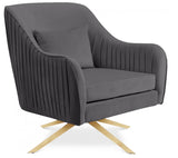 Pamela Velvet Swivel Accent Chair