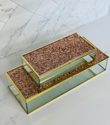 Rose Gold Glitter Box set of (2)