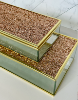 Rose Gold Glitter Box set of (2)