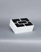 "The Celebrity" White/Black Wood//Glass Box