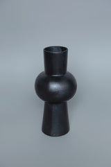 Midrise Black Abstract Vase 12"H