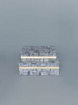 Brass and Gray Inlay Box Set of 2