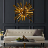 Starburst Brass Pendant Light Chandelier