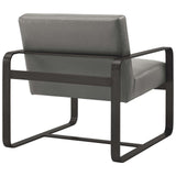 Winston Faux Leather Armchair in Gray