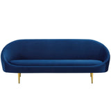 Vertical Curve Back Performance Velvet Sofa