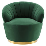 Tufted Performance Velvet Swivel Chair