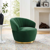 Tufted Performance Velvet Swivel Chair