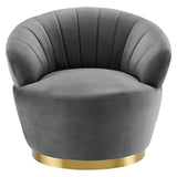 Tufted Performance Velvet Swivel Chair