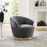 Tufted Performance Velvet Swivel Chair