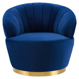 Tufted Performance Velvet Swivel Chair