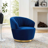 Tufted Performance Velvet Swivel Chair