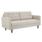 Tufted Fabric Sofa in Beige