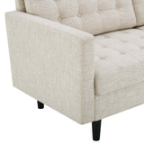 Tufted Fabric Sofa in Beige