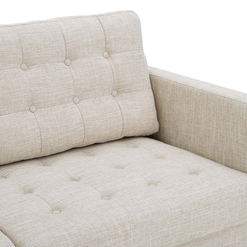 Tufted Fabric Sofa in Beige