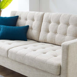 Tufted Fabric Sofa in Beige