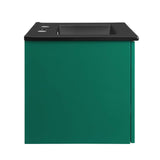 24" Wall-Mount Bathroom Vanity in Green Black
