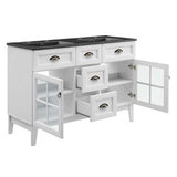Double Bathroom Vanity Cabinet in White Black