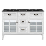 Double Bathroom Vanity Cabinet in White Black