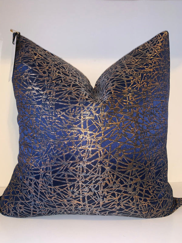 After Dark Navy and Copper Pillow