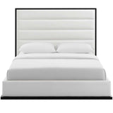 Queen Faux Leather Platform Bed in White