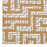 Geometric Maze 8x10 Area Rug in Ivory, Light Gray and Yellow
