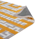 Geometric Maze 8x10 Area Rug in Ivory, Light Gray and Yellow