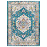 4x6 Area Rug in Blue, Ivory, Yellow, Orange