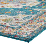 4x6 Area Rug in Blue, Ivory, Yellow, Orange