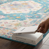 4x6 Area Rug in Blue, Ivory, Yellow, Orange