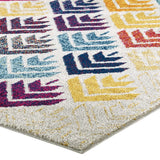 Abstract Floral 8x10 Area Rug in Multicolored