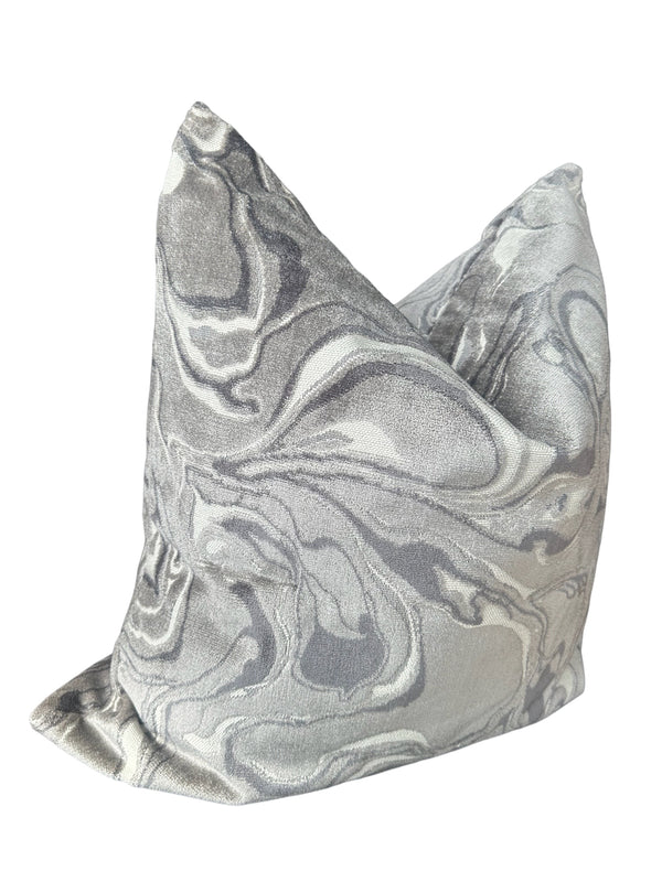Silver Marble Pillow