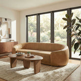 Contessa Curved Vegan Leather Sofa in Toast by Modway
