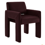 Stain-Resistant Performance Velvet Dining Armchair in Mulberry