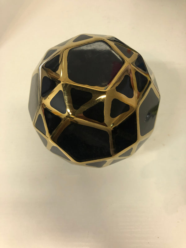 Ceramic Orb 6" Black/Gold