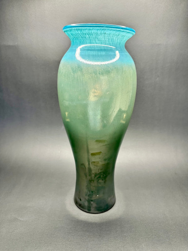 Flourishing Teal Vase - 16"H