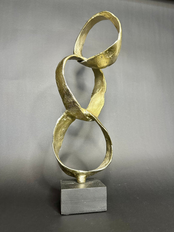 Stacked Sculpture - Gold/Silver - 20"H