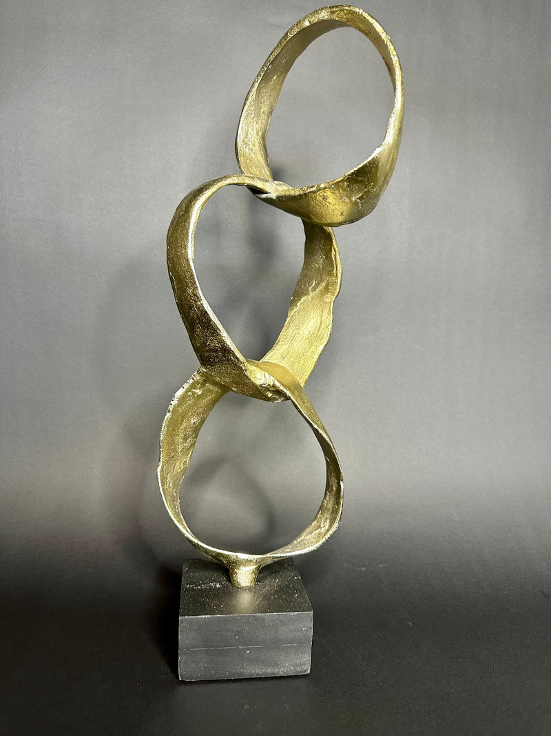 Stacked Sculpture - Gold/Silver - 20"H