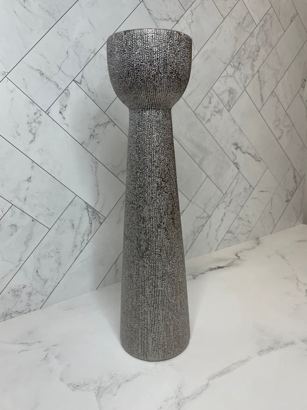 Stacy Silver Texture Vase