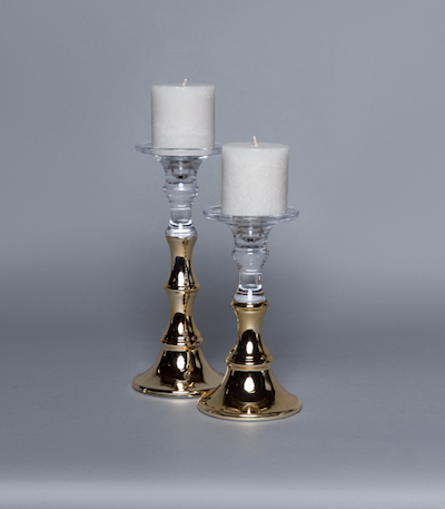 Ghost Gold and Acrylic Candle Holder Short