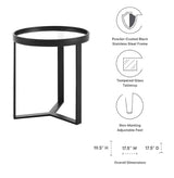 Revolve Glass Side Table - 17.5"
