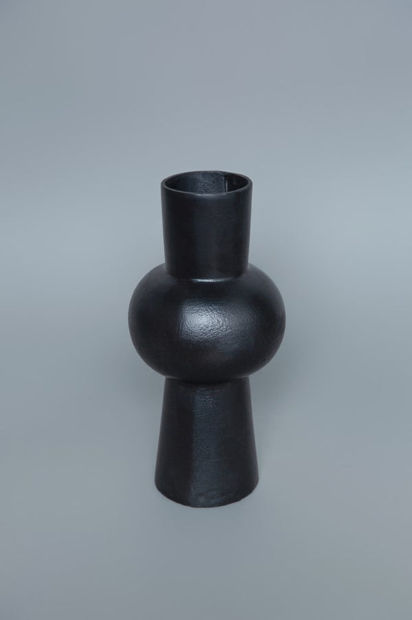 Midrise Black Abstract Vase 12"H