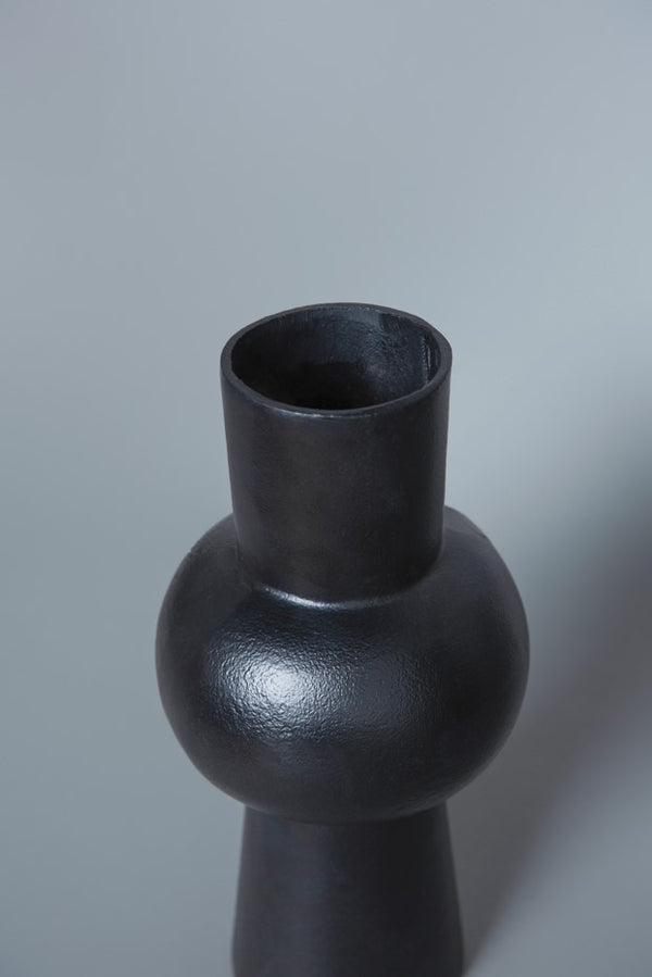 Midrise Black Abstract Vase 12"H