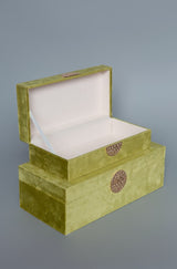 Olive and Gold Velvet Box Set of 2