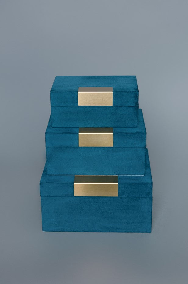 3pc Teal and Brass Box Set